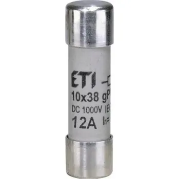 ETI POJISTKOVÁ VLOŽKA 12A 10x38 VÁLCOVÁ GPV DC 1000V 002625077