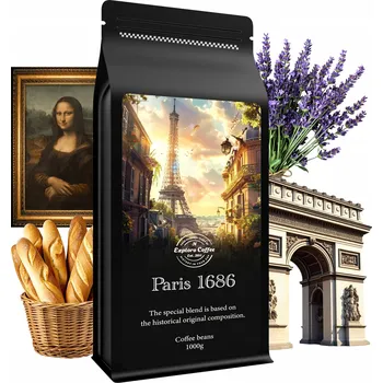 Káva Káva zrnková Arabica Exploro Coffee Paris Black Label 1000 g
