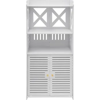 Koupelnový nábytek Čtyřpatrová skříňka pro uložení na podlahu do koupelny, držák na toaletní papír