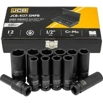 Gola sada JCB Sada HLUBOKÝCH ÚDEROVÝCH HLAVIC 1/2" Cr-Mo 6-hranných 12 KUSŮ