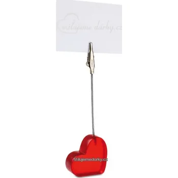 Stojan na vizitku Plastový klip na vzkazy ve tvaru srdce