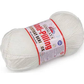 Příze Pletací příze Everyday Bebe Lux 100 g, barva 1 (70401) bílá