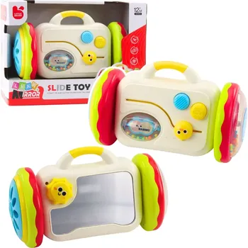 Hračka pro nejmenší Interaktivní zrcátko na kolečkách pro miminka – vzdělávací hračka s chrastítkem