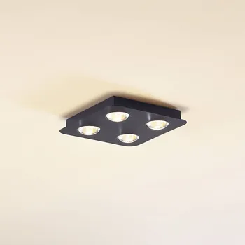 Svítidlo Stropní světlo Lindby Jyla, matná černá, 25 x 25 cm, 4 svítidla. černá matná 4 x 11 W LED - Doprava zdarma