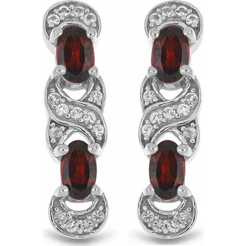 Náušnice Náušnice stříbrné s broušenými granáty a zirkony Ag 925 013834 GT 2,0 cm, 2,9 g