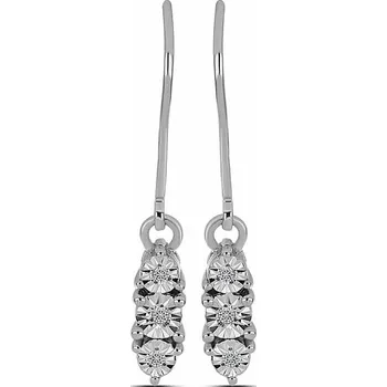 Náušnice Náušnice stříbrné s broušenými diamanty Ag 925 058820 DIA 1,2 cm, 2 g