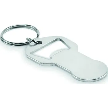 Hliníková klíčenka s otvírákem Clave - Stříbrná