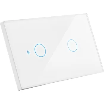 Příslušenství pro svítidlo CENTURY Přepínač SMART zapuštěný dvojitý-5A-220-240V IP20 ovládaný SMARTPHONEM přes WIFI nebo hlasem. Vhodný do instalční krabice BTICINO 503E 3 moduly. Tuya WiFi - CENTURY CEN SWSMA-2
