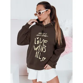 Dámská mikina Dámská mikina oversize s kapucí LOVEWILL BY1469 Barva: Světle Hnědá, Velikost: ONE SIZE
