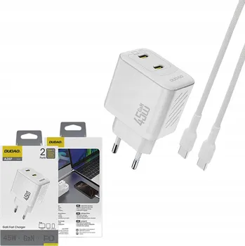 VÝKONNÁ SÍŤOVÁ NABÍJEČKA PD 45W GaN 2xUSB PRO TELEFON