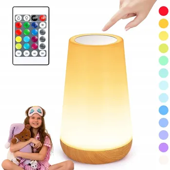 Lampička NOČNÍ LAMPA LED BEZDRÁTOVÁ BAREVNÁ USB DÁLKOVÉ OVLÁDÁNÍ DOTYKOVÁ PRO DĚTI