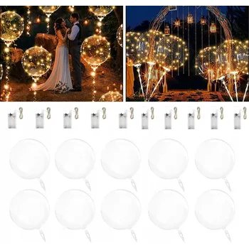 Balónek Sada 10 LED balónků balónky s heliem Bobo Balónky na VALENTÝNA svatba