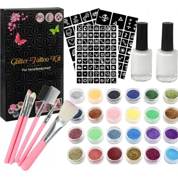 Tetování VELKÁ SADA NA TETOVÁNÍ TŘPYTIVÉ TETOVÁNÍ ŠABLONY PRO DĚTI XXL