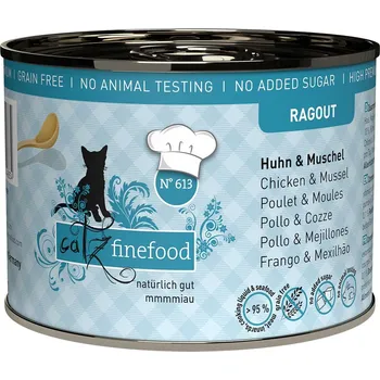 Krmivo pro kočku catz finefood Ragout No.613 kuřecí maso & maso z mušlí 6 × 190 g