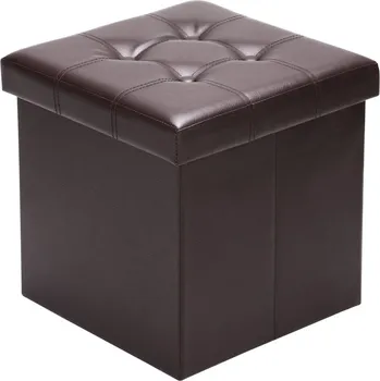 Taburet Hnědý čalouněný Taburet Wide Decor