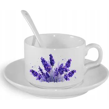 Šálek s podšálkem Lžička LEVANDULE Provence DÁREK pro babičku MAMINKU