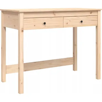 Psací stůl Dřevěný psací stůl z borovice se 2 zásuvkami 100x50x78 cm