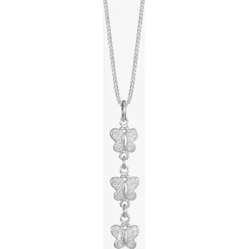 Módní doplněk Stříbrný přívěsek s řetízkem Butterfly s kubickou zirkonií Preciosa