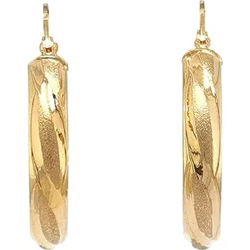 Náušnice Kruhové náušnice ze žlutého zlata s jemně matovaným povrchem