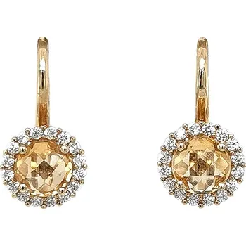 Náušnice Zlaté náušnice ze žlutého zlata s citrínem a zirkony