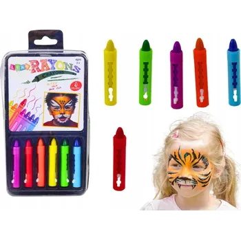 kreativní sada PASTELKY NA MALOVÁNÍ NA OBLIČEJ A TĚLO SADA PRO DĚTI 6 KS BAREVNÉ