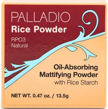 Pudr Palladio Beauty Group Rýžový pudr sypký PŘÍRODNÍ 13,5g - zakrývá nedokonalosti celý den hodí se pro střední tóny pleti