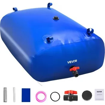 Zásobník vody, 330l nádrž na vodu, 1000D PVC velkokapacitní měkký vak, skládací přenosný pro zavlažování zahrad, kempování, obytné vozy, protipožární ochranu (modrá)