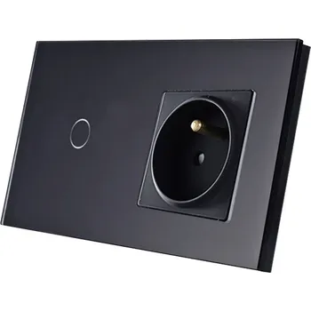 vypínač JEDNODUCHÝ DOTYKOVÝ SPÍNAČ 1K SCHODIŠŤOVÝ SE ZÁSUVKOU