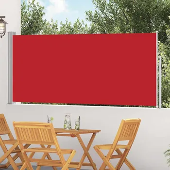 Stínicí technika zahrada-XL Zatahovací boční markýza / zástěna 120 x 300 cm červená 45362