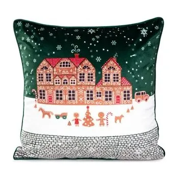 Vánoční oboustranný polštář LAPLAND | s domečky | 45x45 cm | 868110