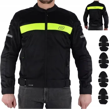 Moto bunda Textilní bunda Ozone Dart Černo/Žlutá Neonová 9XL