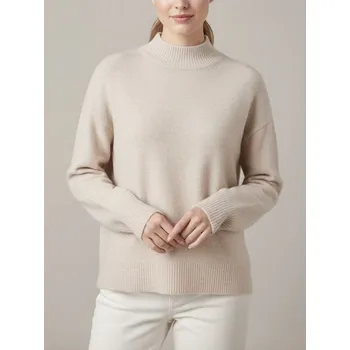 Dámský svetr Sinsay - Svetr s polorolákem a dlouhými rukávy s příměsí vlny - béžová - 748IV-08X - 748IV-08X-XL