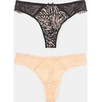 Kalhotky Sinsay - Tanga stringy 2 ks - černá - 815EO-99X - 815EO-99X-XS