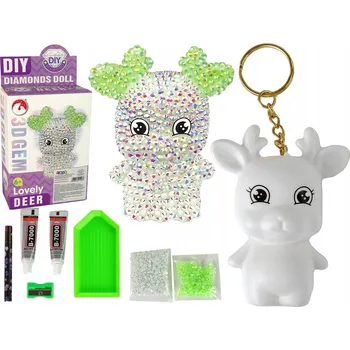kreativní sada KREATIVNÍ SADA DIAMANTOVÝ SOB KŘIŠŤÁLY PŘÍVĚSEK NA KLÍČE 3D K VÝROBĚ