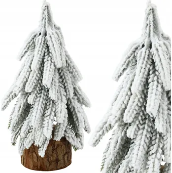 Vánoční dekorace UMĚLÝ VÁNOČNÍ STROMEČEK DEKORATIVNÍ NA KMÍNKU, ZASNĚŽENÝ, MALÝ 30X10 CM