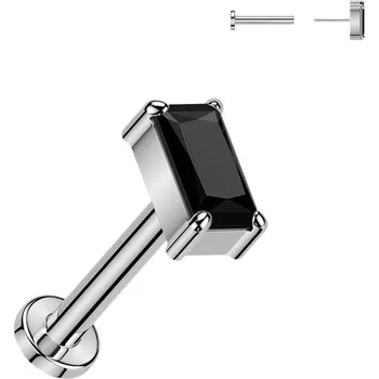 Módní doplněk Šperky4U Piercing do brady obdélník - PUSH IN labreta TITAN - TIT1682