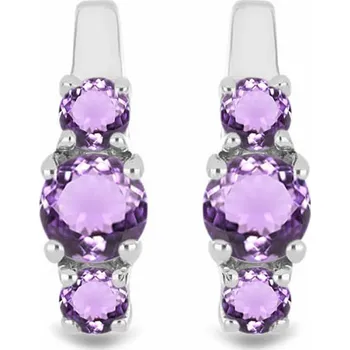 Náušnice Náušnice stříbrné s broušenými africkými ametysty Ag 925 033750 AFAM 1,5 cm, 2,8 g