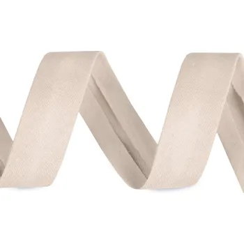 Šikmý proužek bavlněný elastický šíře 20 mm zažehlený, střední, 16/ 6 béžová světlá