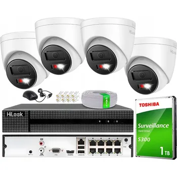 Bezpečnostní kamera Monitorovací sada HiLook IP 8MPx pro 4 kamery Live Guard s 1 TB diskem