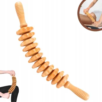 Masáž DŘEVĚNÝ MASÁŽNÍ VÁLEČEK MASÁŽNÍ DESTIČKA NA NOHY PÁS BŘICHO RAMENA