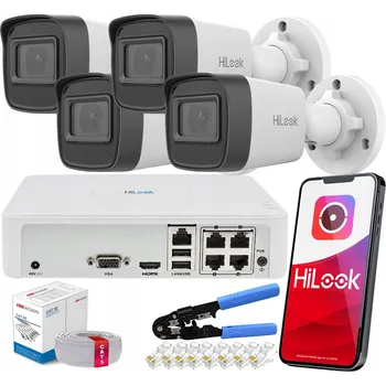 Bezpečnostní kamera Sada IP monitoringu 4 kamery 4MPx IPC-B141H-C Venkovní HiLook Hikvision