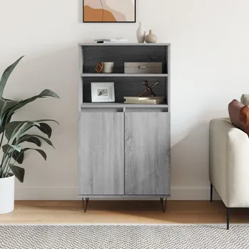 Příborník do zásuvky Nábytek XL Skříň highboard šedá sonoma 60 x 36 x 110 cm kompozitní dřevo 831490