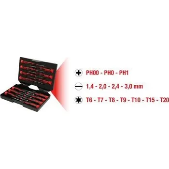 Šroubovák KS Tools Souprava šroubováků na jemnou mechaniku, PH, drážka, Torx, 14dílná 500.7170