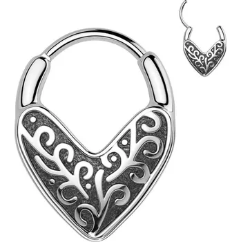 Šperk Šperky4U Ocelový piercing - segment kruh s oramenty - SG131