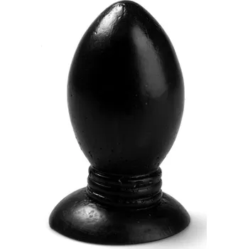 HardToys Pat, černý vinylový anální kolík 12 x 5,8 cm