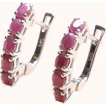 Náušnice Náušnice stříbrné s broušenými rubíny Ag 925 015915 RB 1,8 cm, 3,8 g