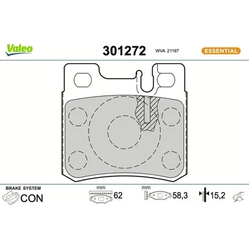 Brzdová destička Sada brzdových destiček, kotoučová brzda VALEO 301272