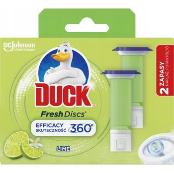 WC čistič Duck Fresh Discs dvojitá zásoba limetkových gelových kotoučků na WC 2x36 ml