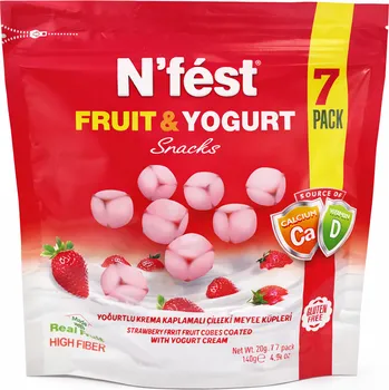 Bonbon TAYAS N´fést fruit and yogurt snack strawberry 140g