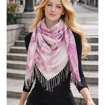 Šátek Agrafka šátek s květinami – polyester